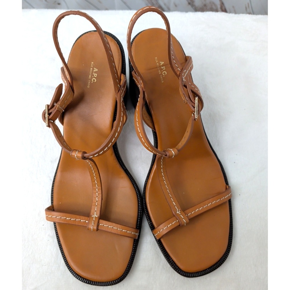 Apc Heeled Alba Sandals in Brown